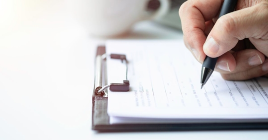 filling out documents